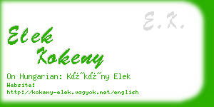 elek kokeny business card